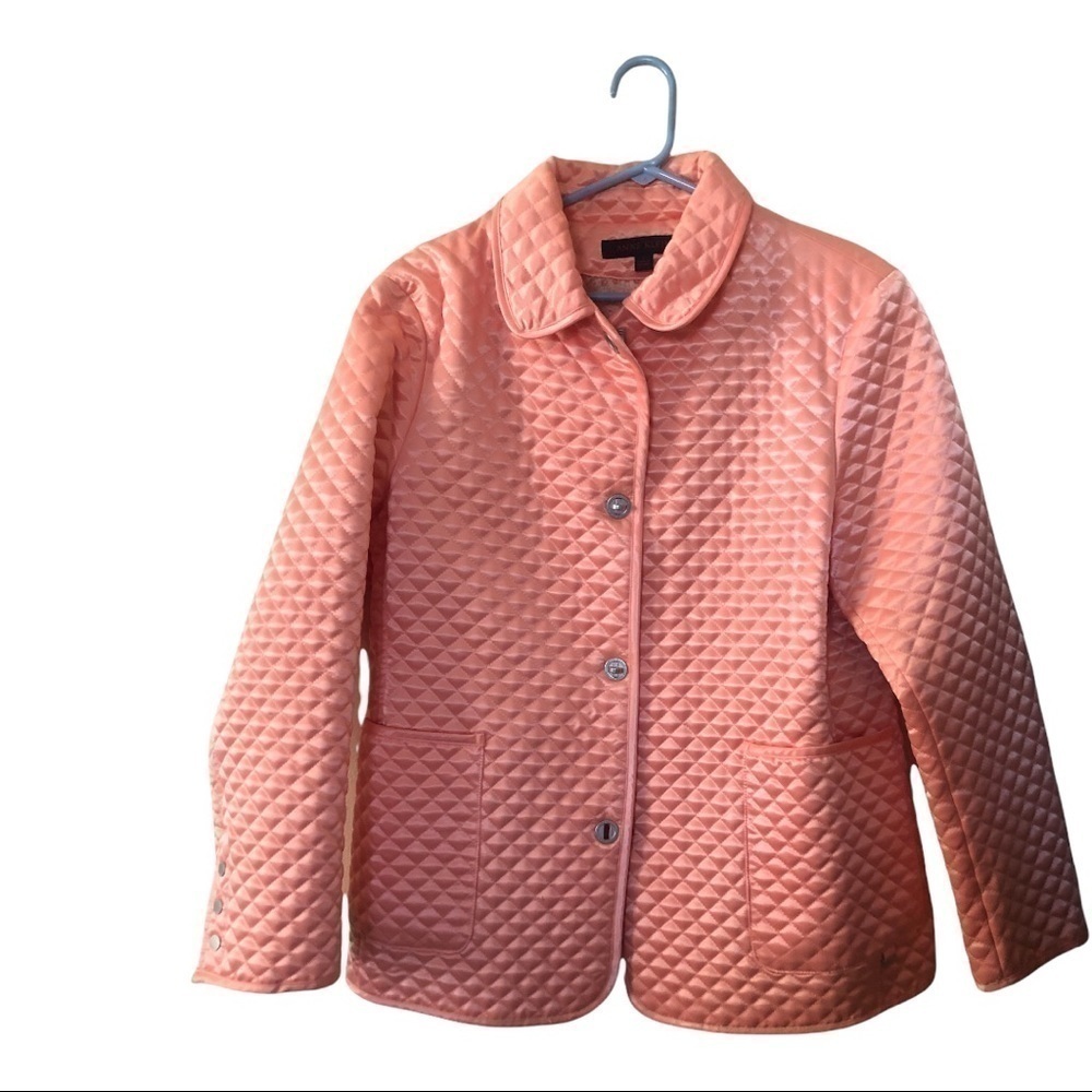 Women’s Ann Klein quilt Coat Peach Color Size Large